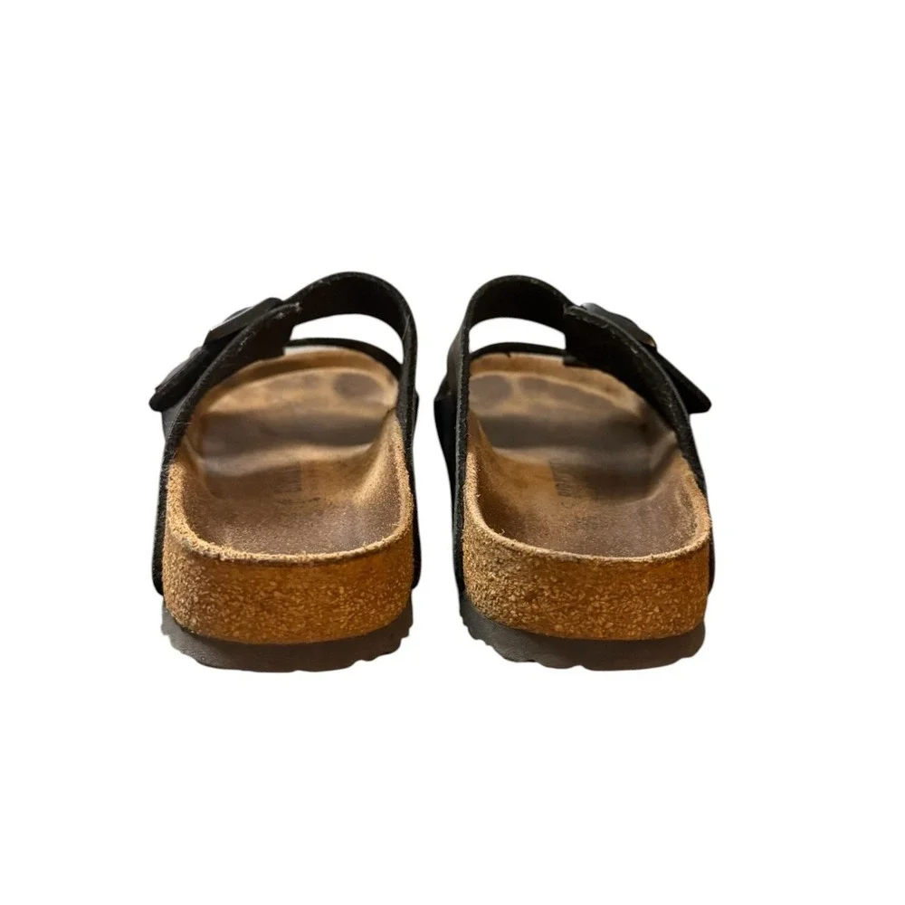 Birkenstock Unisex Arizona Slide Sandals EU 42 Narrow Black Leather Cork Footbed